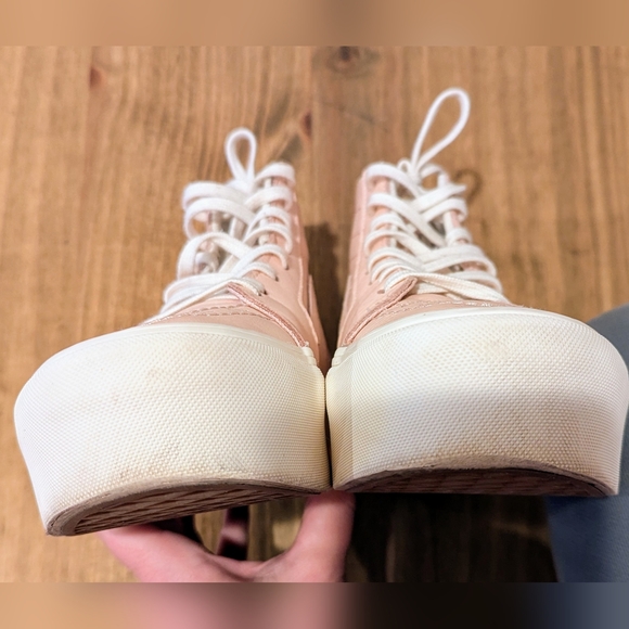 Vans Sk8-Hi Platform Sneaker (Women) Leather Pink Size 8 - Picture 9 of 11
